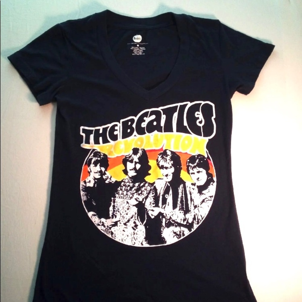 The Beatles Revolution Black T-shirt, Women’s Medium